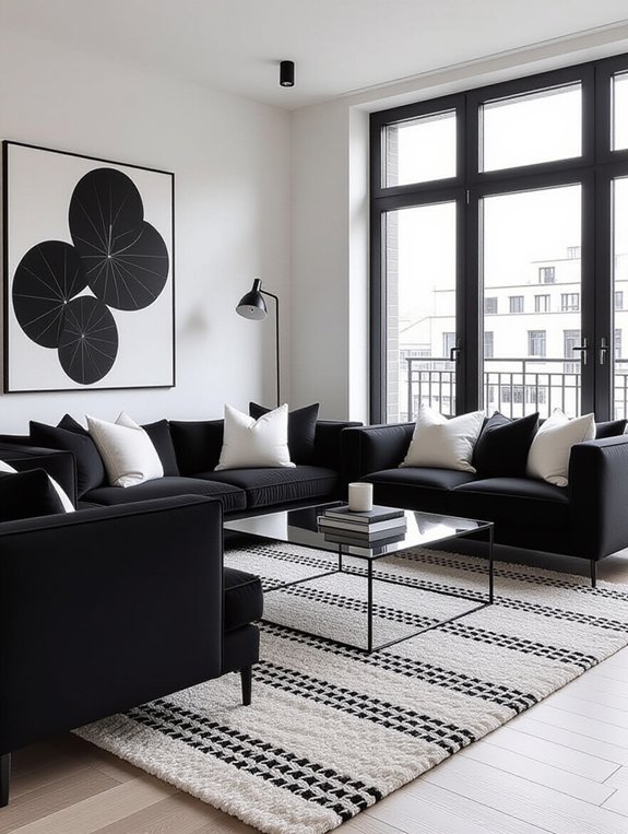 monochrome living room design
