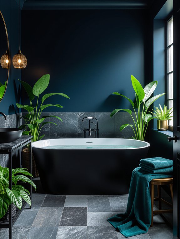 moody dark bathroom elegance