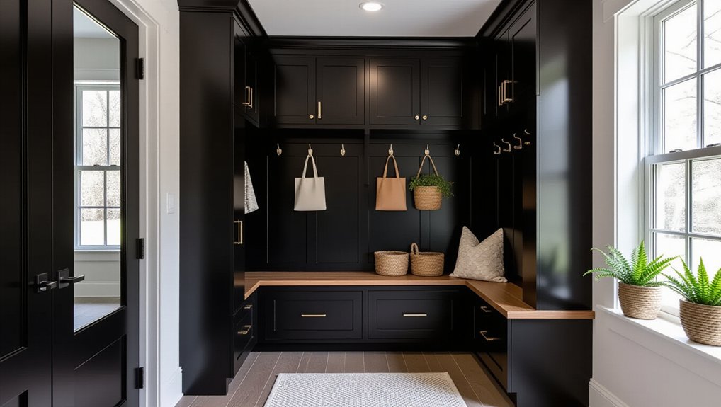 mudroom black cabinet designs