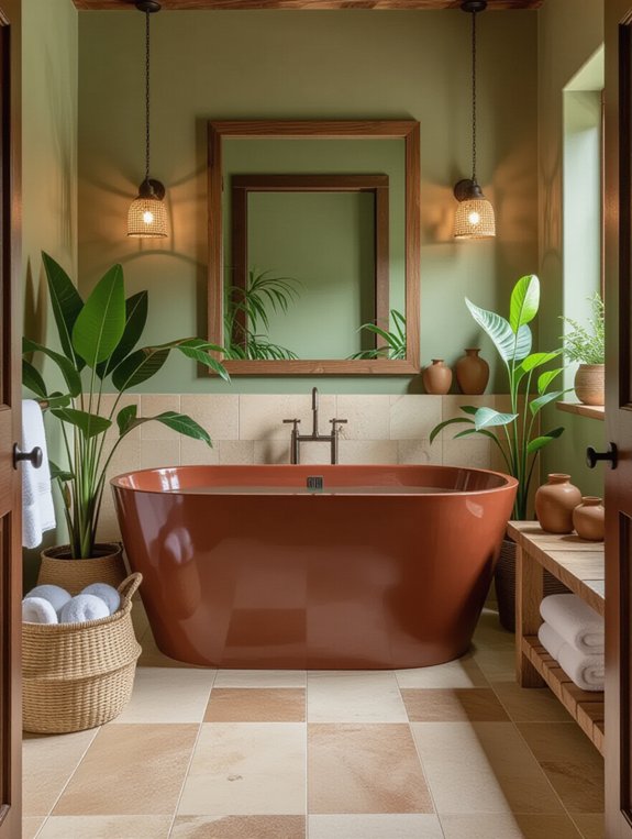 natural calming bathroom decor