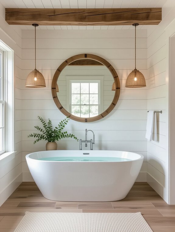 natural wood bathroom accents