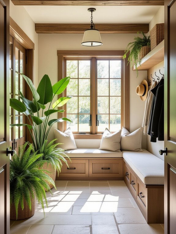 nature inspired mudroom decor
