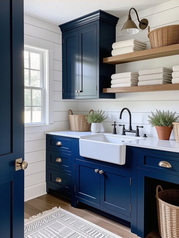 navy accents rustic charm