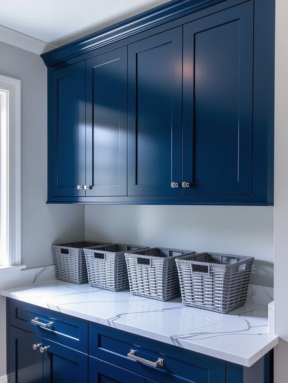 navy gray laundry room elegance