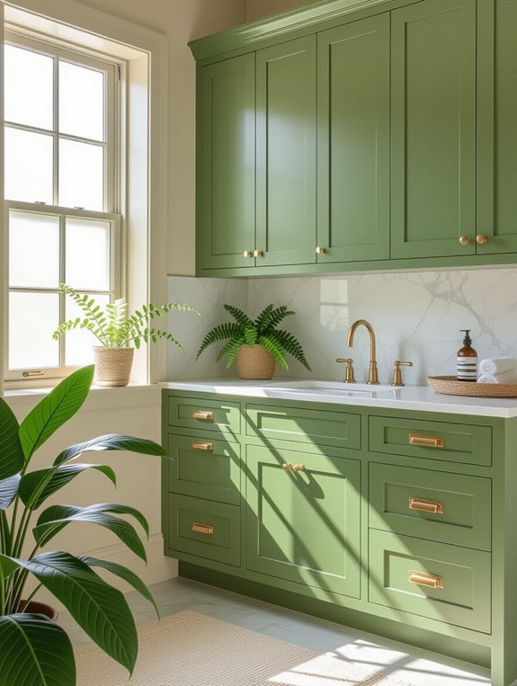 olive green bathroom retreat