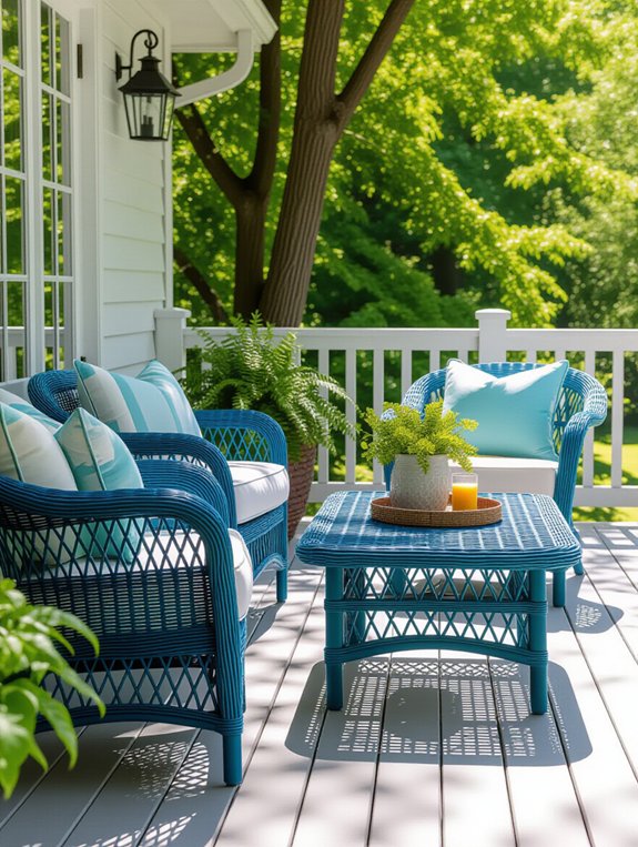 ombre wicker furniture makeover