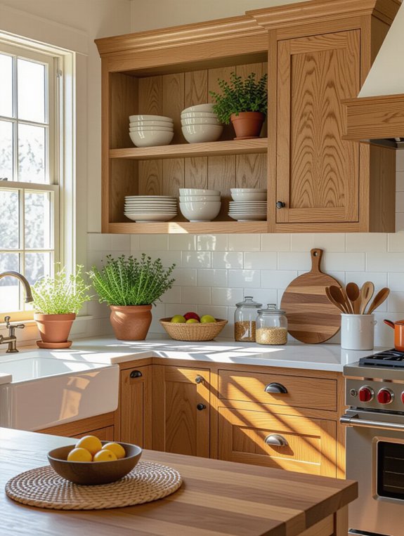 open oak shelving aesthetics