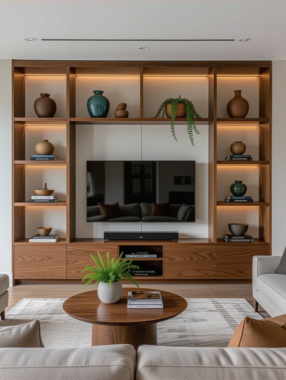 open shelving enhances decor