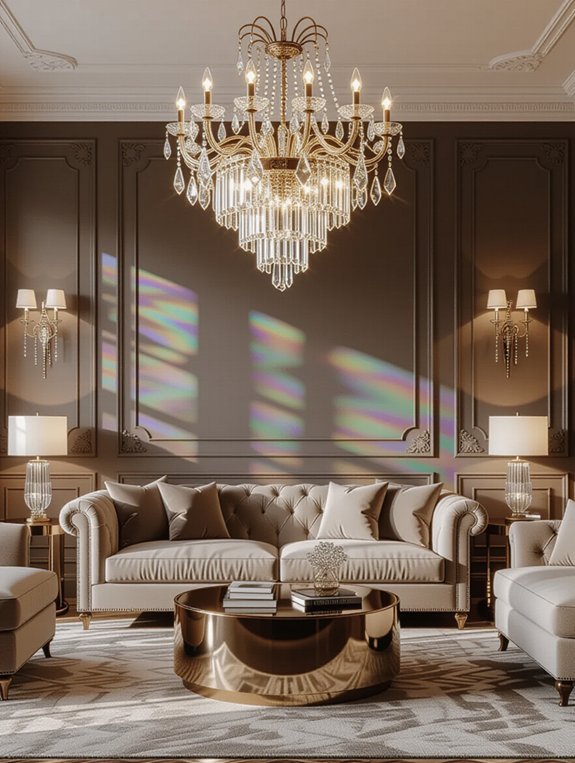 opulent crystal chandelier ambiance