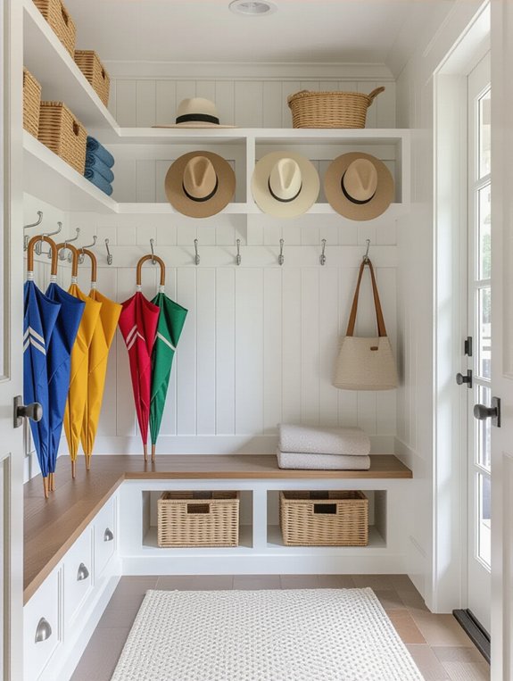 organize hats and umbrellas