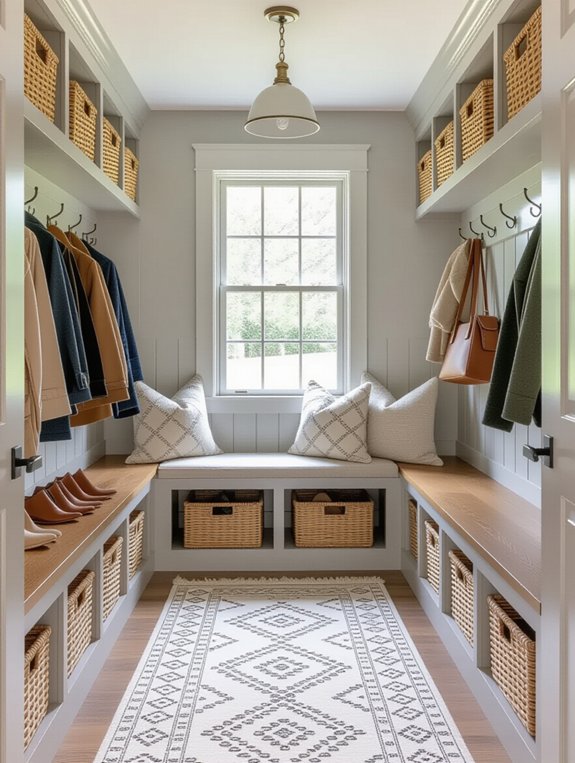 organized family entryway storage