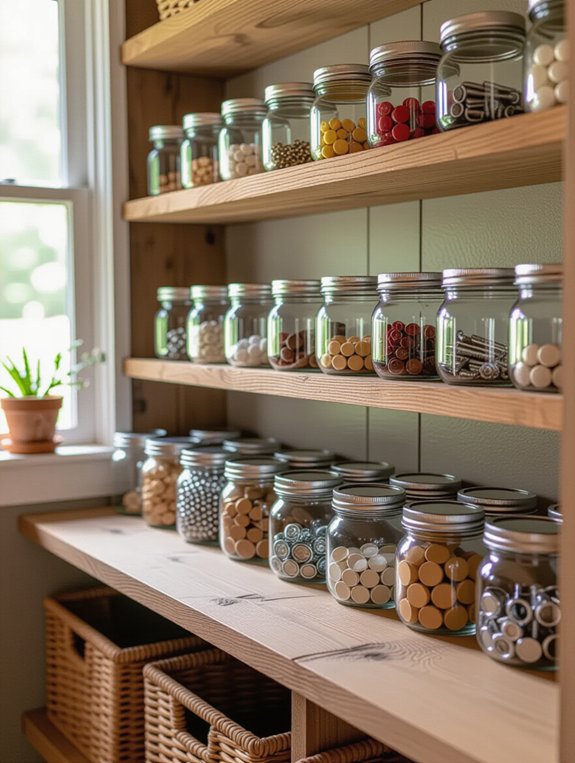 organized glass jar storage