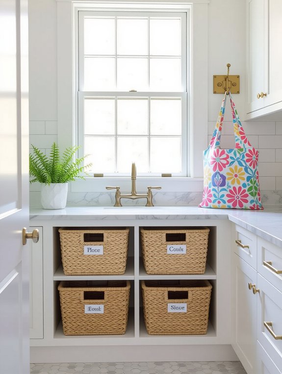 organized laundry basket system