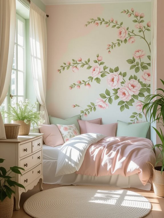 pastel floral bedroom oasis