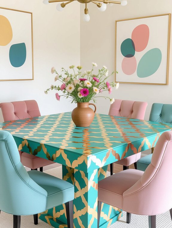 peel and stick table makeover