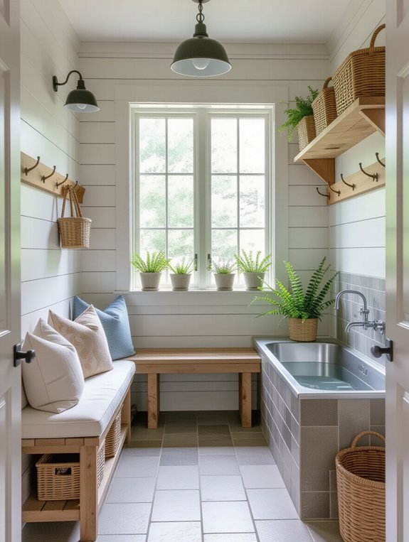 pet friendly farmhouse mudroom