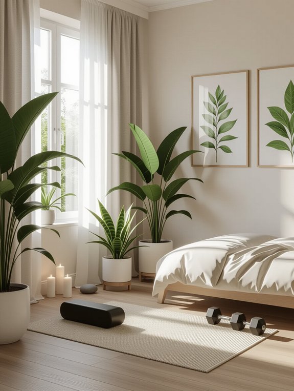 plants enhance workout serenity