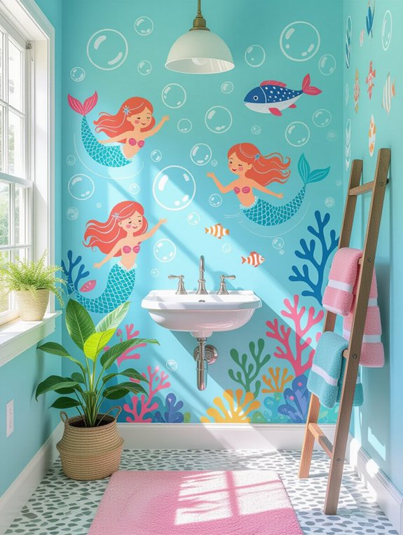 playful bathroom wall art