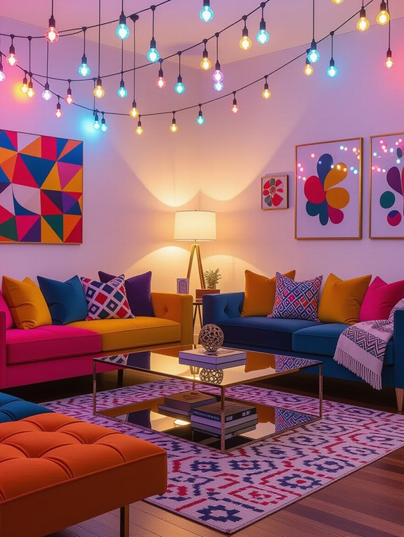 playful colorful bulb lighting