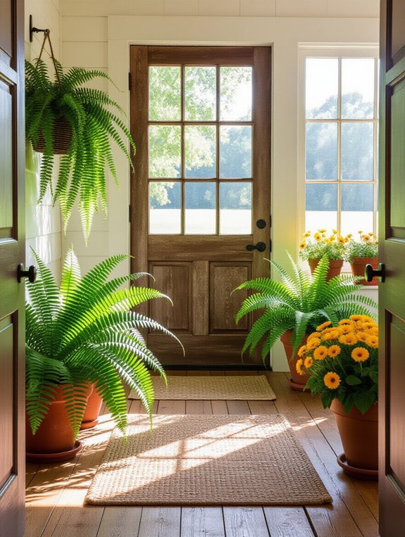 potted plants enhance entryway freshness