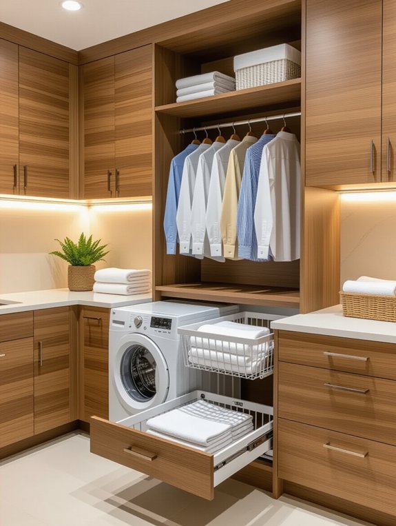 pull out drying rack cabinets