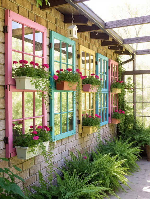 repurposed frames for gardens