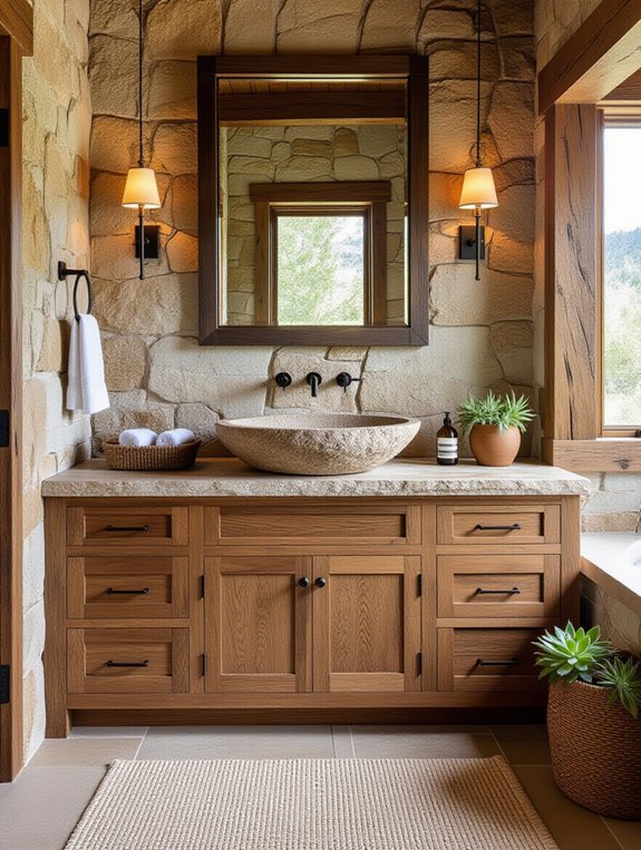 rustic elegance in bathrooms