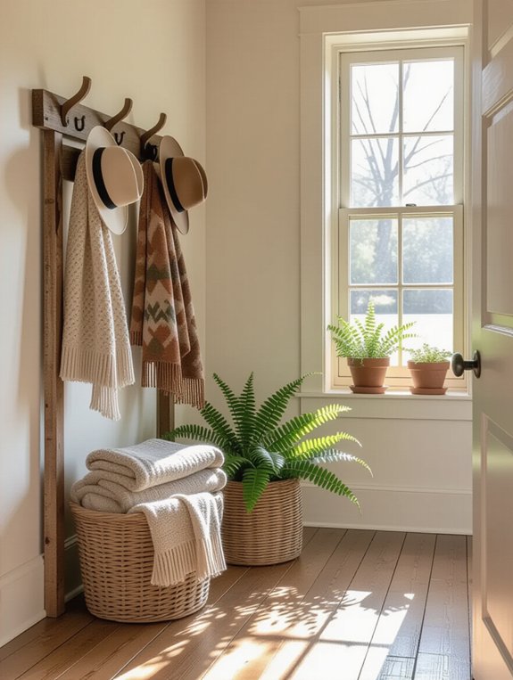 rustic entryway coat rack