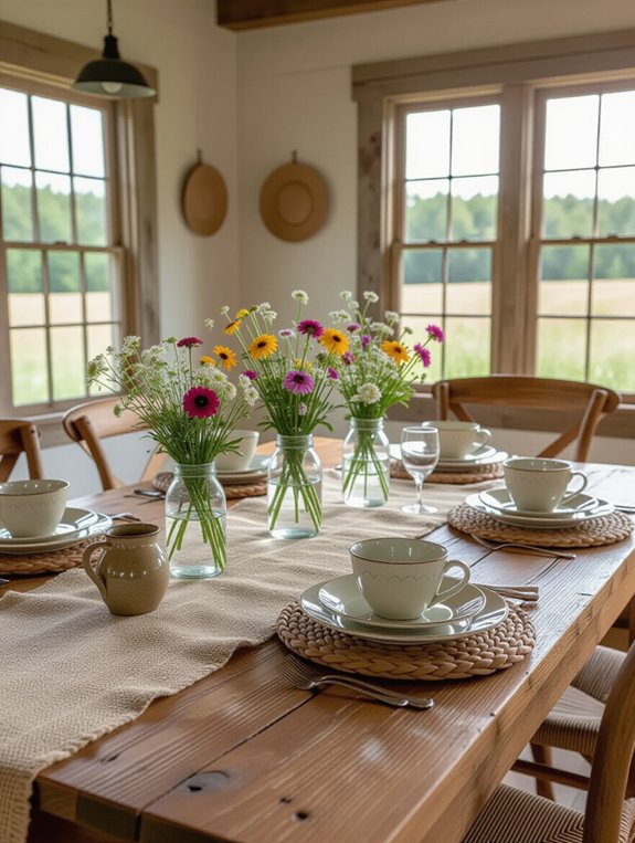 rustic farm inspired table setting