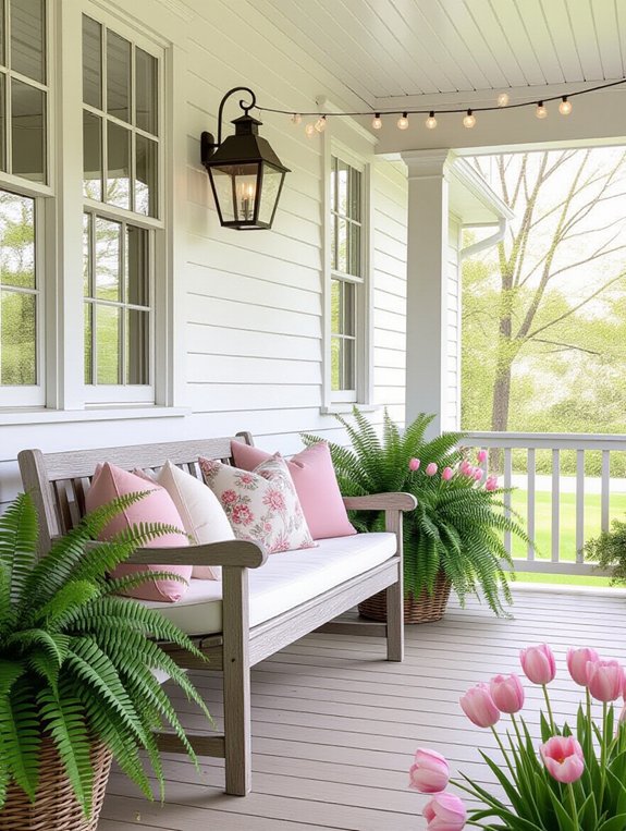 rustic farmhouse bench seating