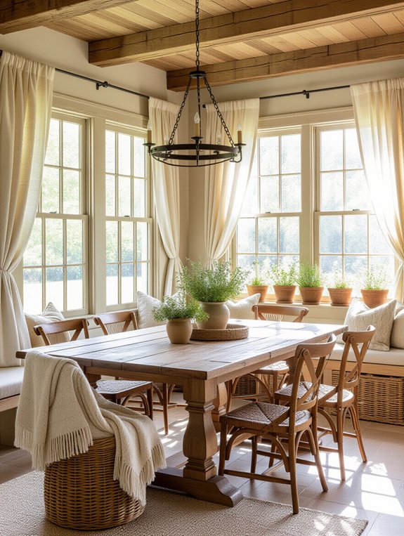 rustic farmhouse dining area