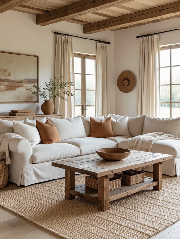 rustic farmhouse l shaped sofa