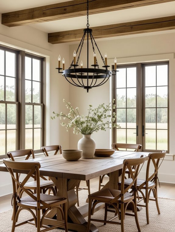 rustic farmhouse statement lighting