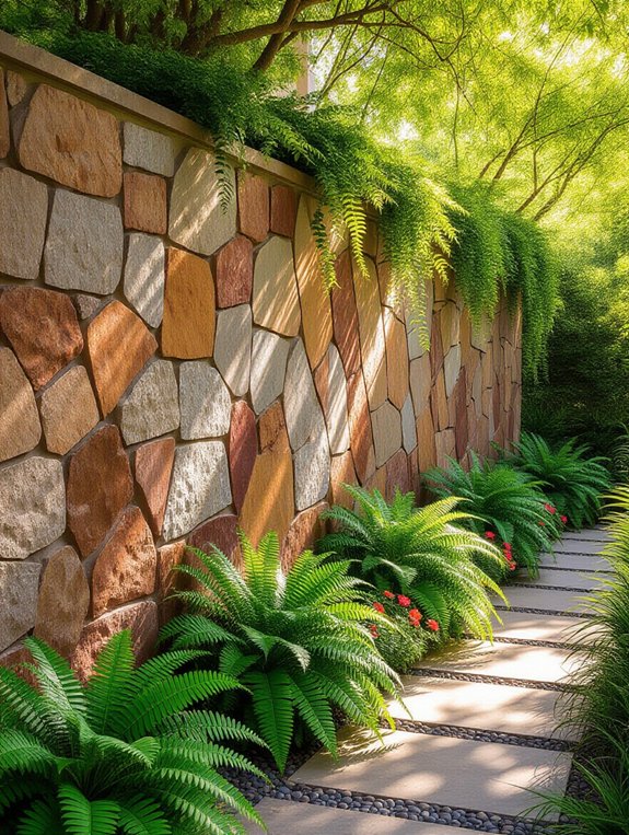 rustic flagstone garden wall