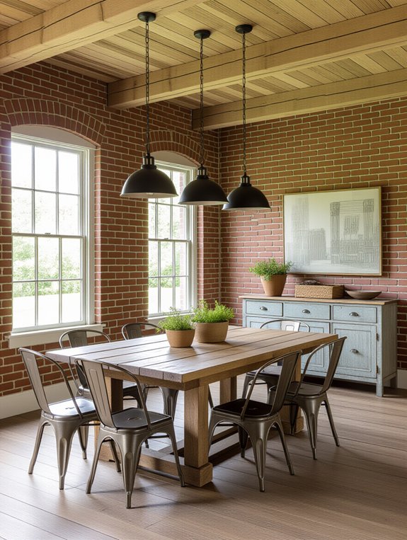rustic industrial dining room