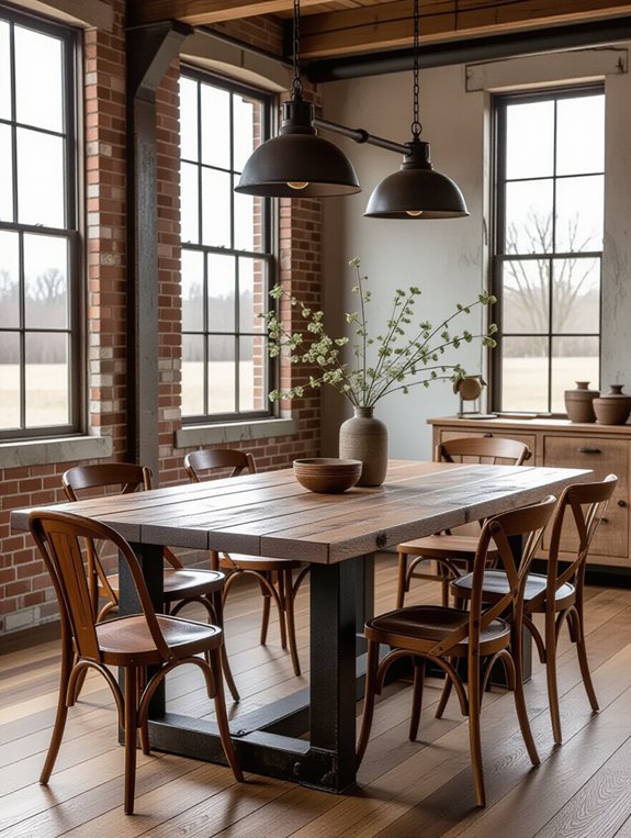rustic modern dining table