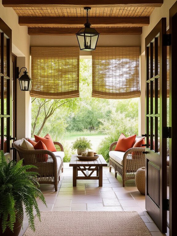 rustic natural woven shades