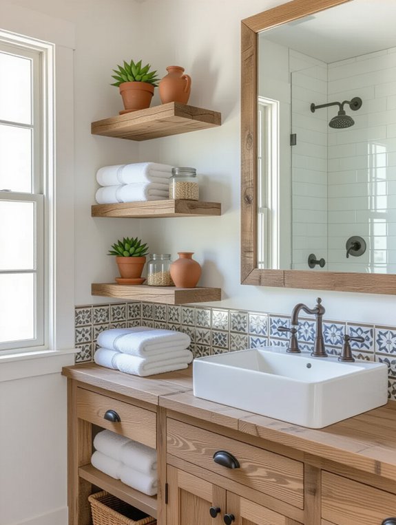 rustic reclaimed wood shelving