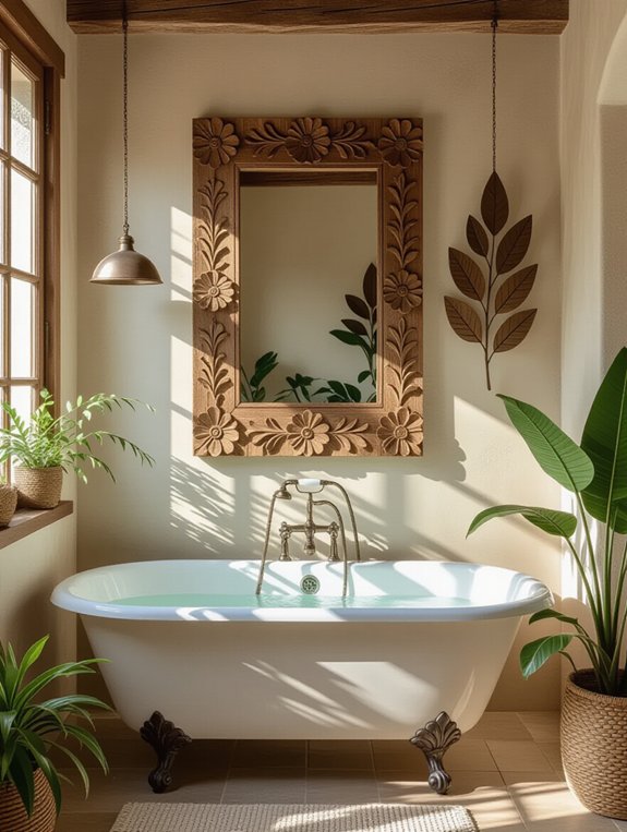rustic warmth in bathrooms
