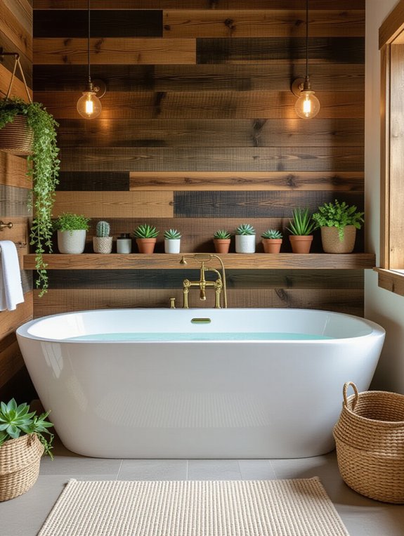 rustic wood accent walls
