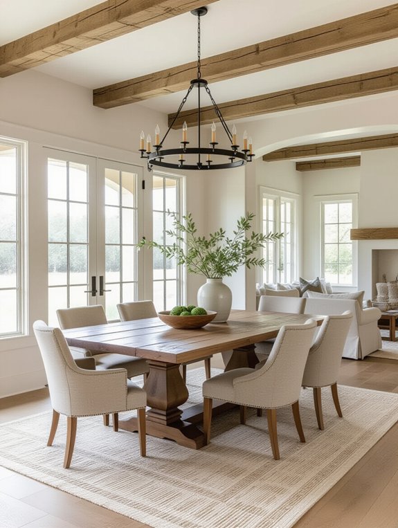 rustic wooden dining accents