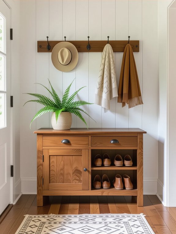 rustic wooden shoe cabinets