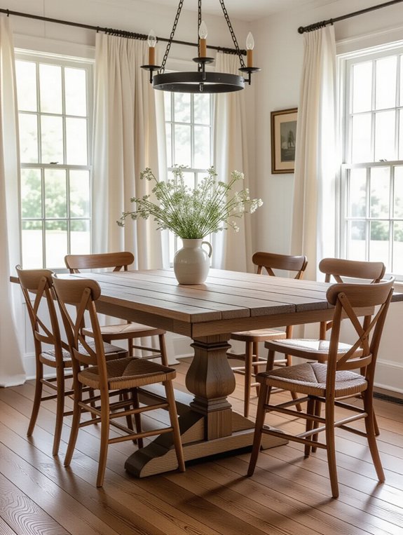 rustic x base dining table
