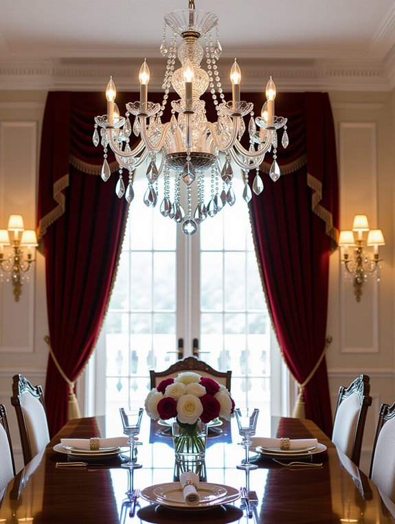 sculptural chandelier dining elegance