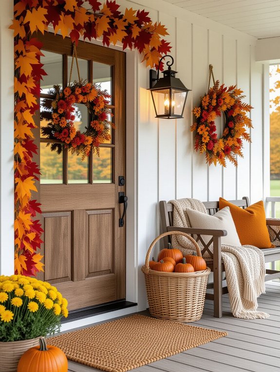 seasonal farmhouse entryway decor