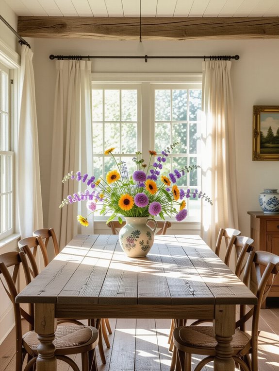 seasonal floral dining decor