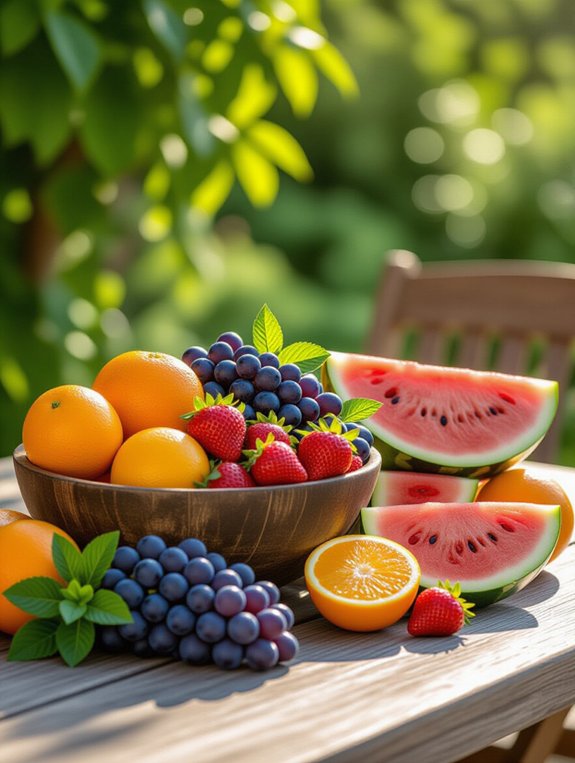 seasonal fruit table display