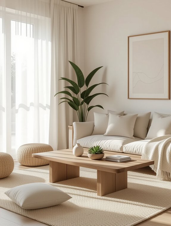 serene minimalist living space