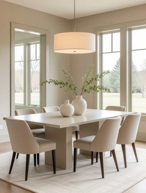 serene neutral dining decor