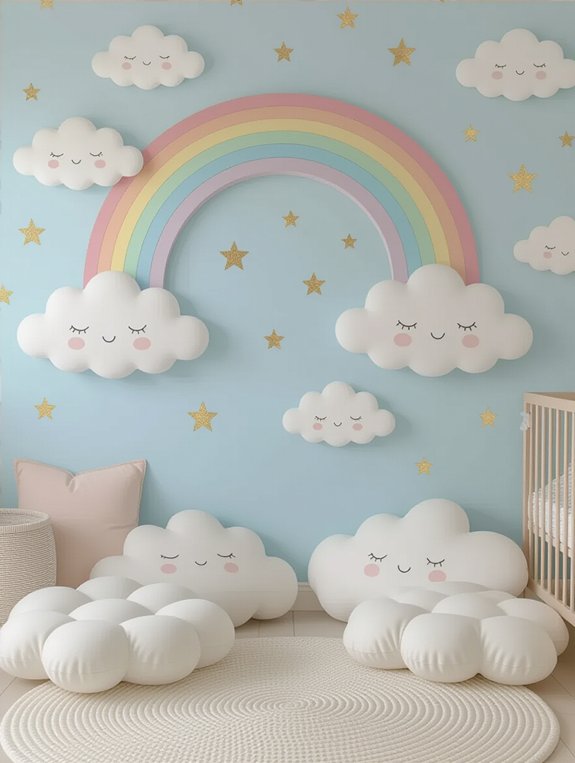 serene nursery cloud decor